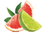 Grapefruit a zelený citrón